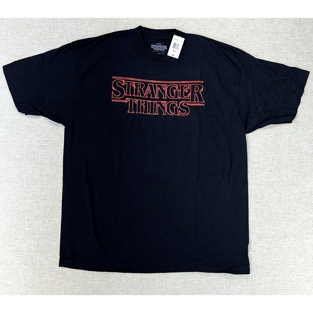 Netflix Stranger Things T Shirt Unisex 3XLT Black Short Sleeve Front Graphic